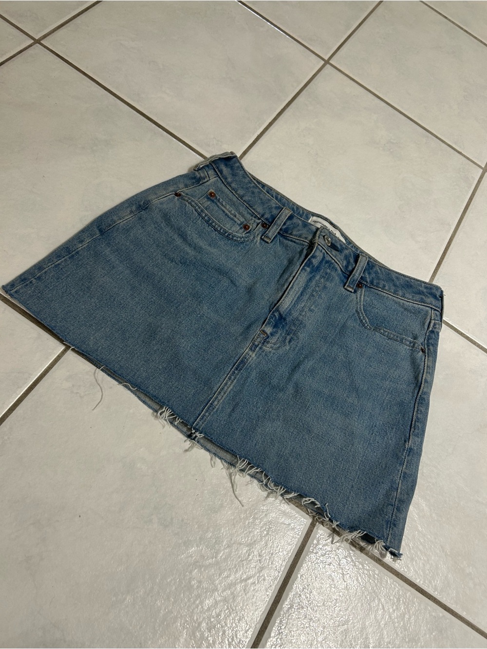 Abercrombie & Fitch Medium Blue Denim Mini Skirt